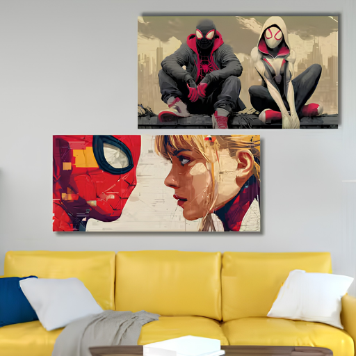 Spider-Man Poster Set of 6 | Split Aesthetic Wall Art | A4 Size Prints | 300 GSM Thick Paper | Glue Dots Included | Room Decor