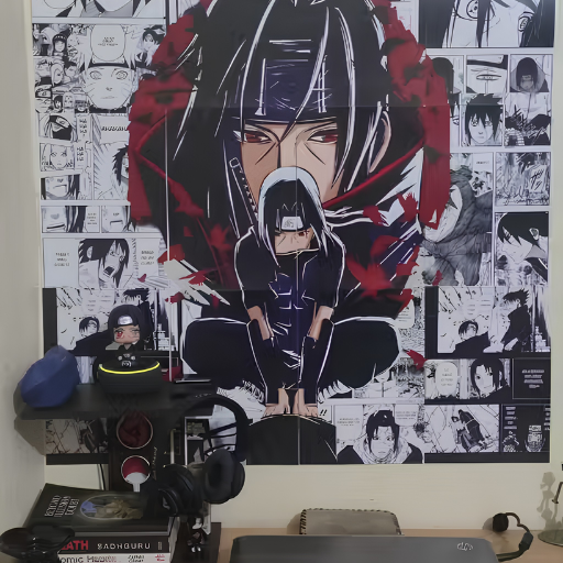 Itachi Uchiha Wall art | ThePosterMart Set of 12 Manga Style A4 Panels for Wall Art (21 x 29.7 cm, with HD Quality) - Illustration for Anime Fans - Multicolor (Itachi Manga Panel)