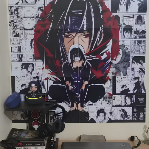 Itachi Uchiha Wall art | ThePosterMart Set of 12 Manga Style A4 Panels for Wall Art (21 x 29.7 cm, with HD Quality) - Illustration for Anime Fans - Multicolor (Itachi Manga Panel)