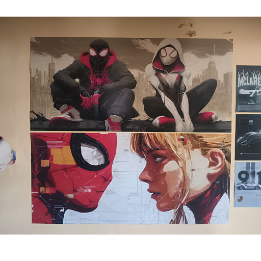 Spider-Man Poster Set of 6 | Split Aesthetic Wall Art | A4 Size Prints | 300 GSM Thick Paper | Glue Dots Included | Room Decor